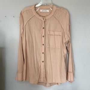 FREE PEOPLE WE THE FREE WOMENS BUTTON UP SHIRT
